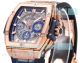 Swiss 4700 Clone Hublot Spirit of Big Bang 45mm Rose Gold Blue Leather Strap Watch (3)_th.jpg